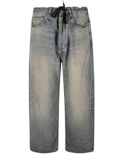 Balenciaga Baggy Cropped Jeans - Gray