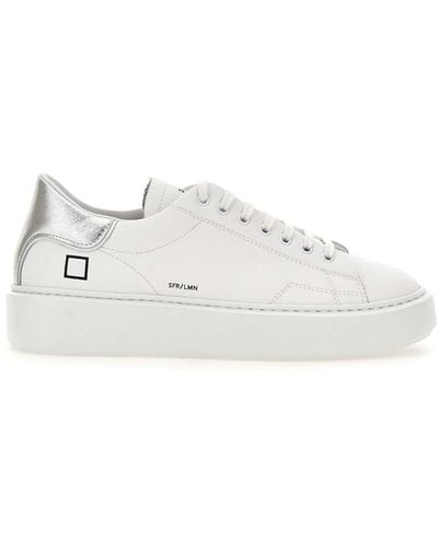 Date Sfera Laminated Leather Sneakers - White