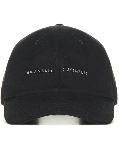 Brunello Cucinelli Logo Cotton Baseball Cap - Black