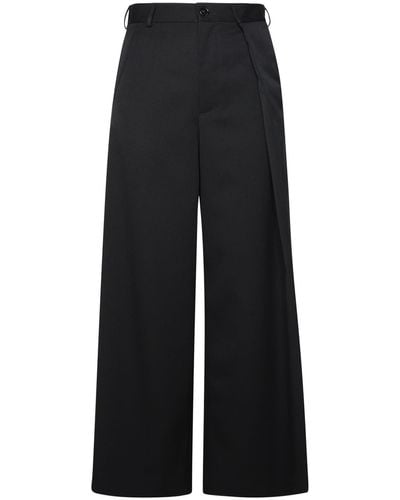 MM6 by Maison Martin Margiela Virgin Wool Blend Tailored Trousers - Black
