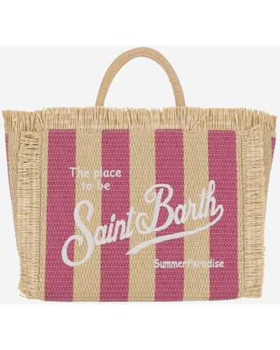 Mc2 Saint Barth Colette Tote Bag With Striped Pattern - Pink