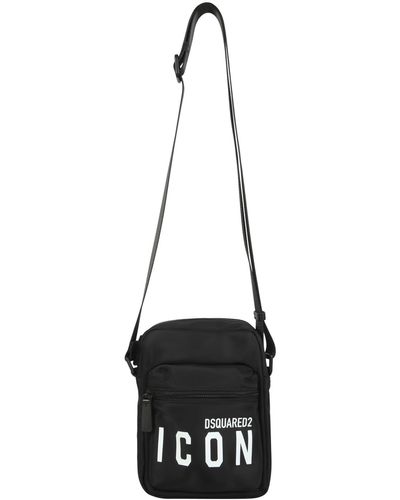 DSquared² Crossbody Bag With Icon Print - Black