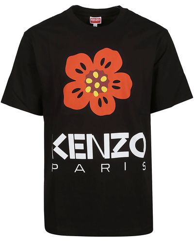 KENZO Boke Flower-print Cotton-jersey T-shirt - Black