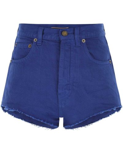 Saint Laurent Electric Denim Shorts - Blue