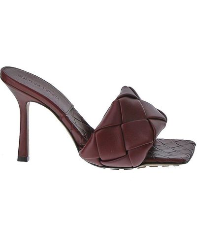 Bottega Veneta Burgundy 'lido' Mules - Brown