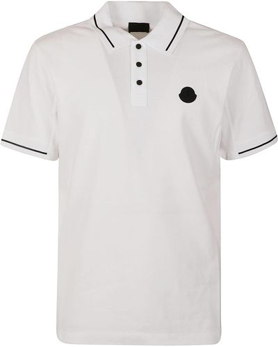 Moncler Logo Patched Polo Shirt - White