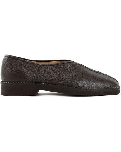 Lemaire Piped Crepe Slippers - Black