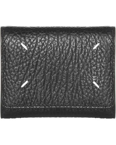 Maison Margiela Leather Trifold Wallet - Black