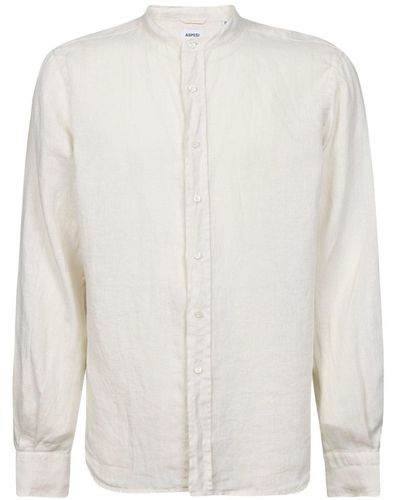 Aspesi Band-Collar Shirt - White