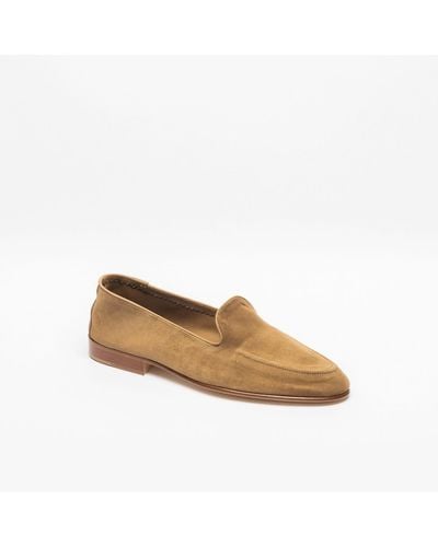 Edward Green Camel Baby Calf Unlined Loafer - Natural
