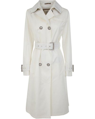 Herno Delan Double Breasted Trench Coat Clothing - White
