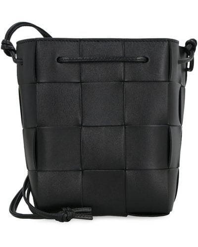 Bottega Veneta Cassette Leather Bucket Bag - Black