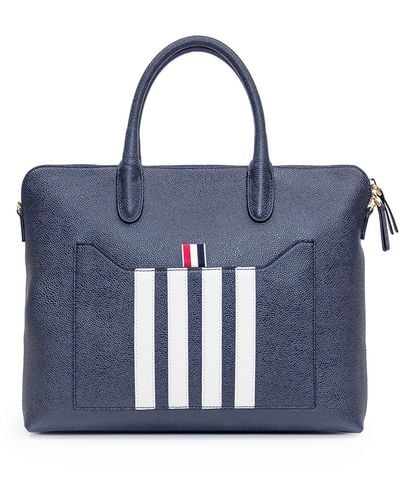 Thom Browne Bag With Logo - Blue