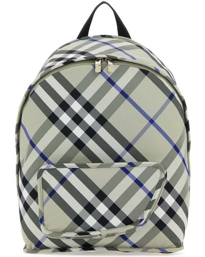 Burberry Printed Nylon Shield Backpack - Grey