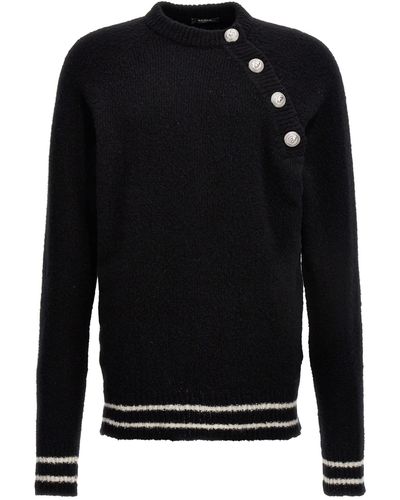 Balmain Logo Button Sweater Sweater, Cardigans - Black