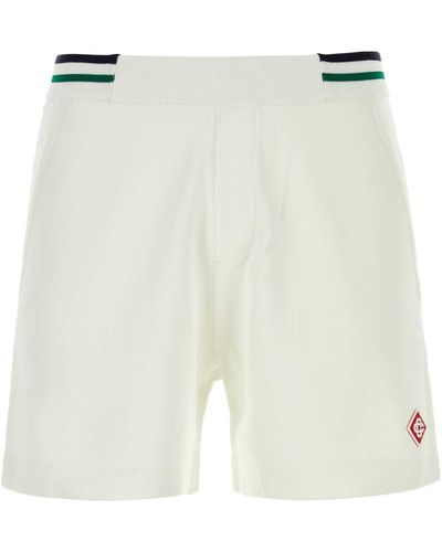 Casablanca Viscose Blend Bermuda Shorts - White