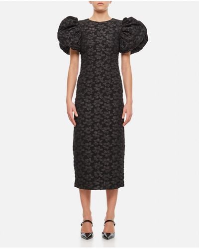 ROTATE BIRGER CHRISTENSEN 3D Jacquard Midi Dress - Black
