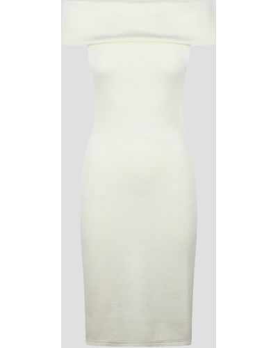 Bottega Veneta Textured Nylon Off-The- Shoulder Dress - White