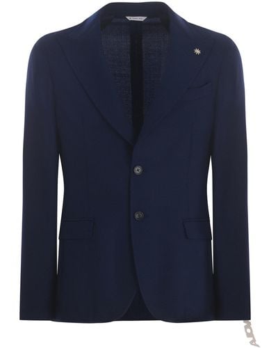 Manuel Ritz Jacket Made Of Fresh Wool - Blue