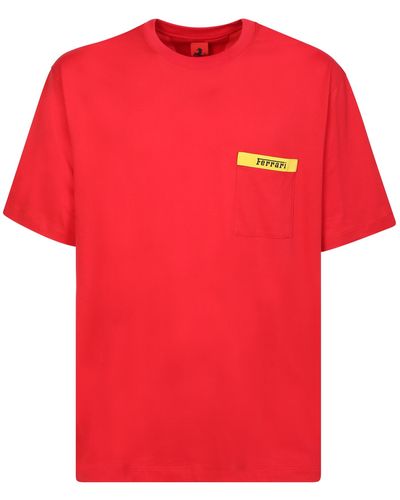 Ferrari Logo Pocket T-Shirt - Red