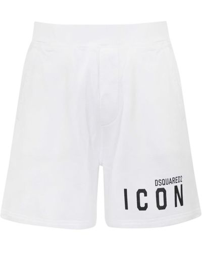 DSquared² Icon Cotton Shorts - White