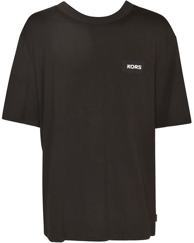 Michael Kors Logo Round Neck T-Shirt - Black
