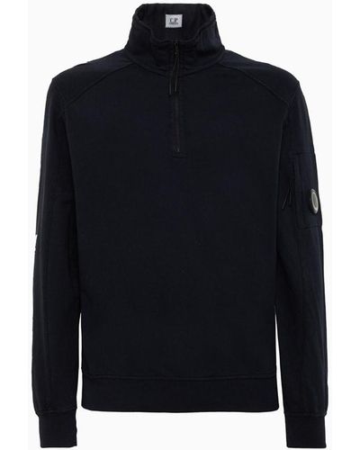 C.P. Company C.P Company Light Fleece Zipped Sweatshirt - Black