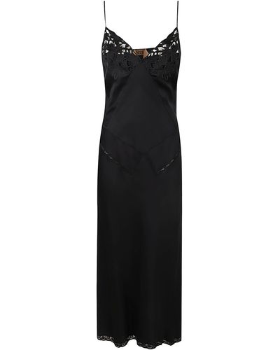 N°21 Lace Detail V-Neck Dress - Black