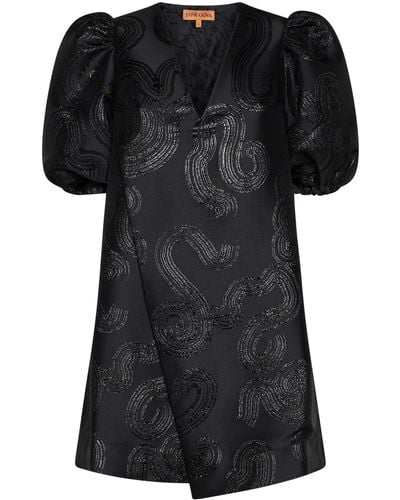 Stine Goya Brethel Lame' Embroidered Mini Dress - Black