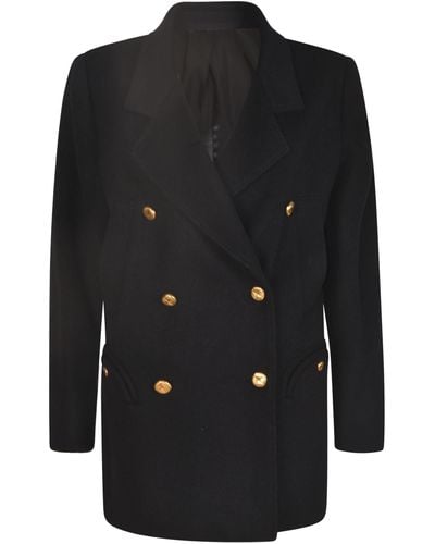 Blazé Milano Double-Breasted Buttoned Coat - Black