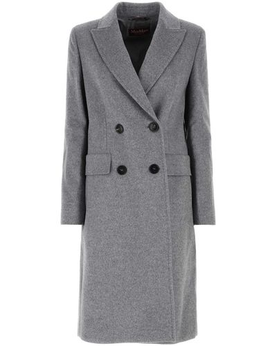 Max Mara Studio Double-breasted Straight Fit Coat - Grey