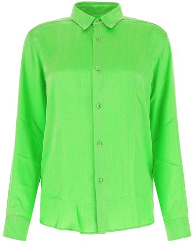 Ami Paris Fluo Satin Shirt - Green