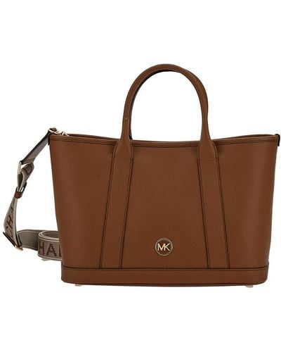 Michael Kors 'Luisa' Tote Bag With Mk Logo Detail - Brown