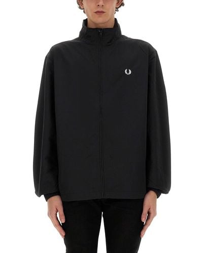 Fred Perry Jacket With Logo - Black