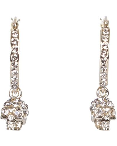 Alexander McQueen Skull Hoop Earrings - White