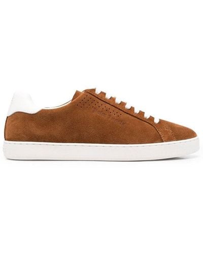 Palm Angels Logo Debossed Lace-up Sneakers - Brown