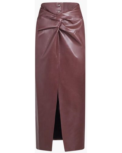 Nanushka Vegan Leather Leane Midi Skirt - Purple