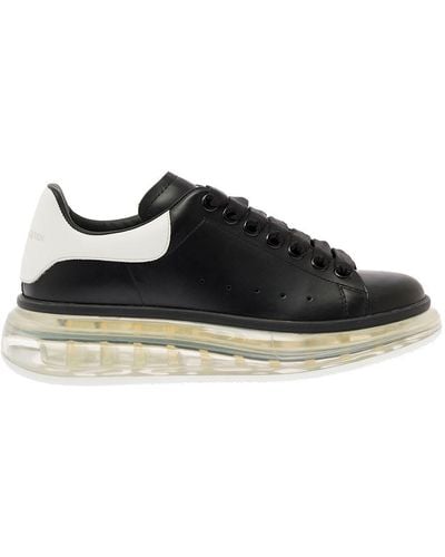 Alexander McQueen And White Sneakers With Oversize Sole In Leather Woman - Black