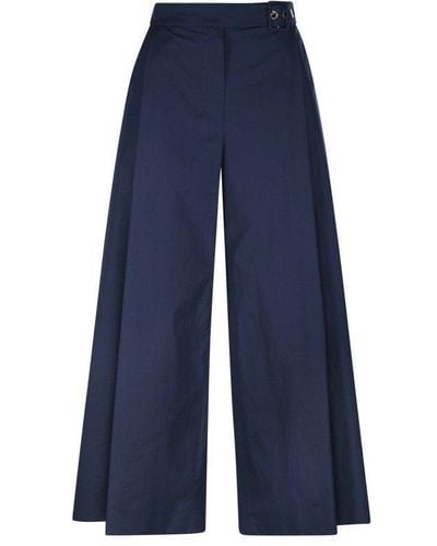 Max Mara Belted Wide Leg Trousers - Blue