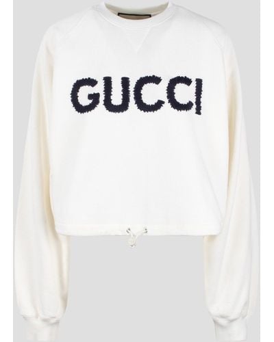 Gucci Cotton Jersey Drawstring Sweatshirt - White