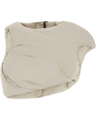 Entire studios Sand Stretch Nylon Padded Boulder Top - Natural