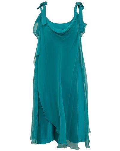 Alberta Ferretti Silk Chiffon Dress - Blue