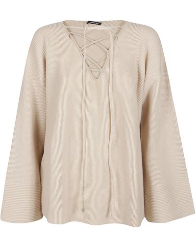 Canessa Ice Cave V-Neck Sweater - Natural