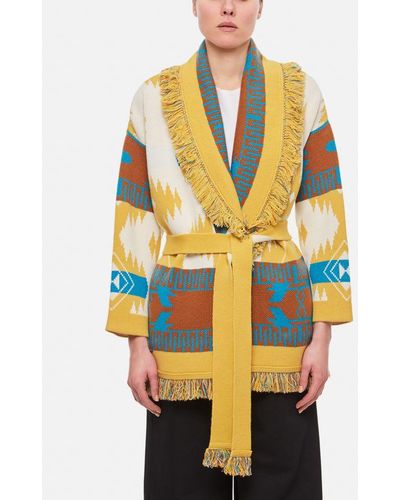 Alanui Cashmere Jacquard Icon Cardigan - Yellow