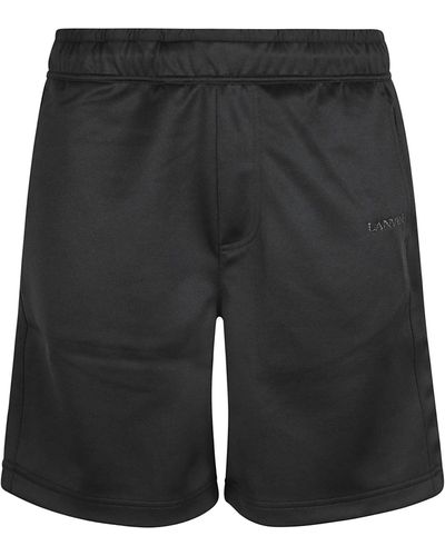 Lanvin Elastic Waist Logo Shorts - Black