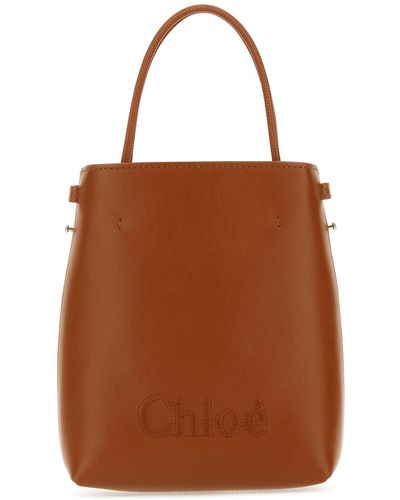 Chloé Leather Micro Sense Handbag - Brown