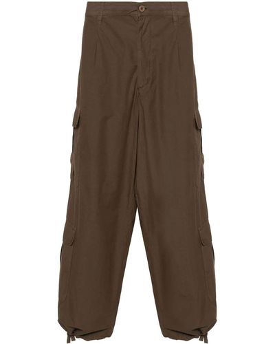 Emporio Armani Cotton Cargo Trousers - Brown
