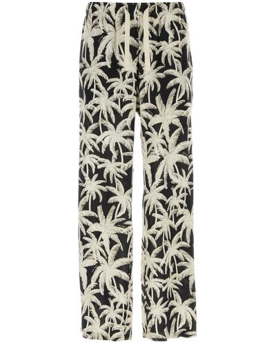 Palm Angels Printed Viscose Pyjama Pant - White