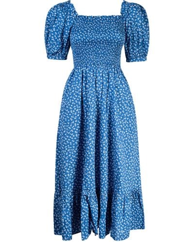 Ralph Lauren Floral Elastic Waist Dress - Blue