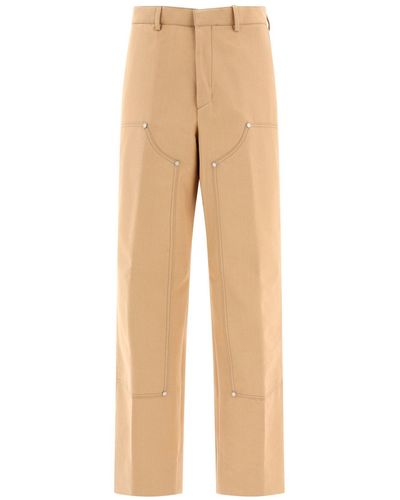 Palm Angels "Monogram" Workwear Trousers - Natural